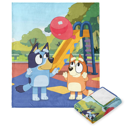 Northwest Bluey Manta de Tacto de Seda 50 x 60 Pulgadas - 1.27 m x 1.53 m - Globos para niñas