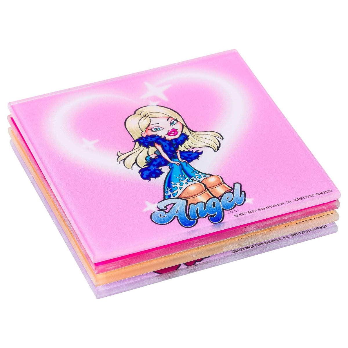 Silver Buffalo Bratz Juego de Posavasos de Vidrio de 4 Piezas | 4 piezas