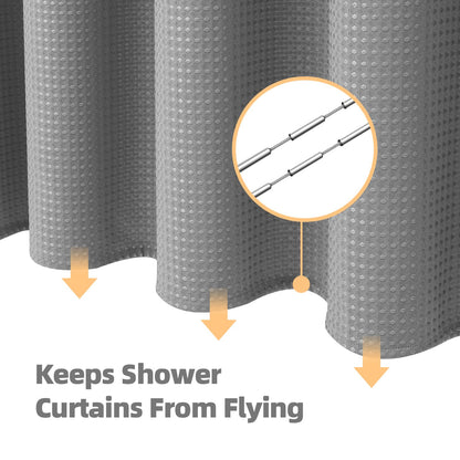 LaCyan 3 en 1 Cortina de Ducha Impermeable y Juego de Forro Transparente con 12 Ganchos para baño Cortinas de Ducha de poliéster Resistente 72 Pulgadas (Gris, 183W*183H)