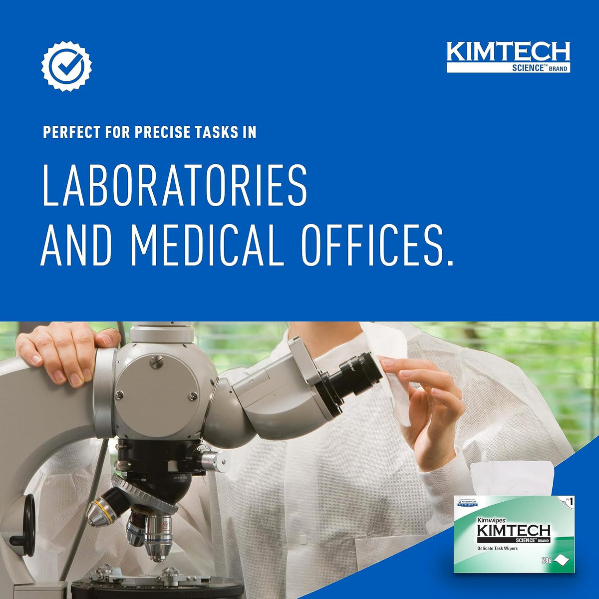 Kimwipes Delicate Task Kimtech Science Wipers (34155), White, 1-PLY, 60 Pop-Up Boxes/Case, 280 Sheets/Box, 16,800 Sheets/Case