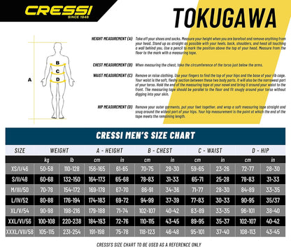 Cressi Spearfishing and Freediving One-Piece Wetsuit with Loading Chest Pad, Knee Protection, Anatomical Design - Tokugawa: Designed in Italy
