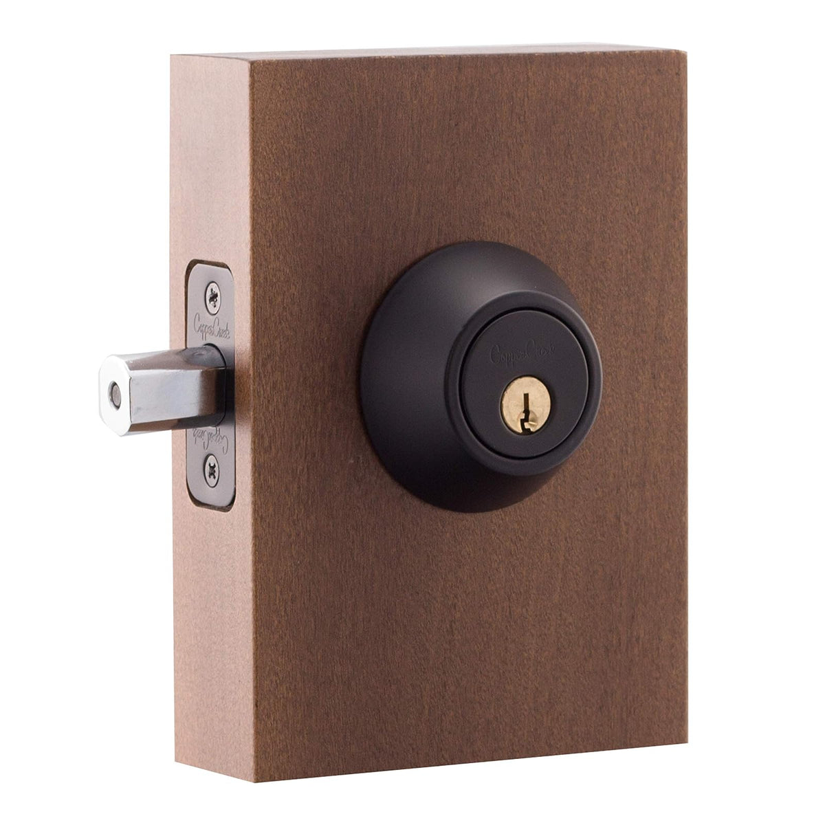 Copper Creek DB2410BC - Cerrojo de seguridad de un solo cilindro, tamaño estándar, negro
