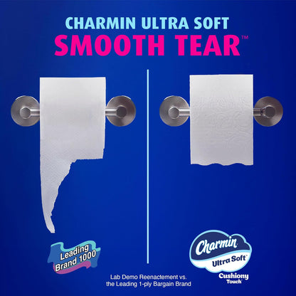 Charmin Ultra Soft Toilet Paper, Family Mega Roll with Cushiony Touch (5x More Sheets*), 18 Count