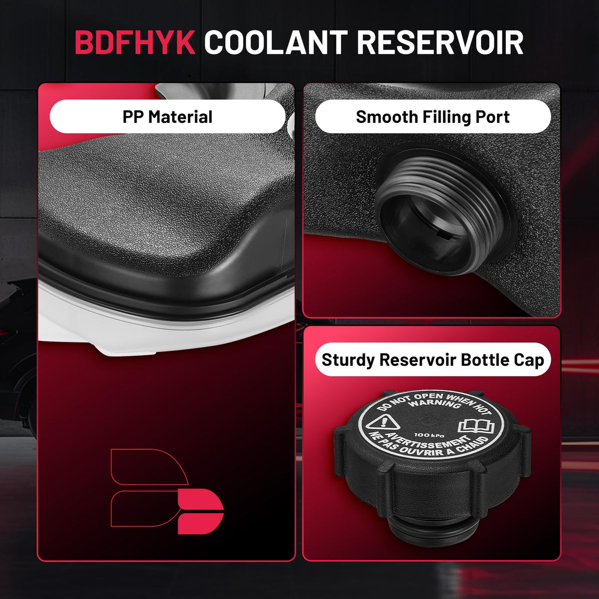 BDFHYK - Depósito de expansión de refrigerante de motor compatible con Jaguar X-Type 2001 2002 2003 2004 2005 2006 2007 2008 2.5L 3.0L V6 reemplazar 603-085 C2S46861 FRTC C SK603085 C2S18320 C2S2738