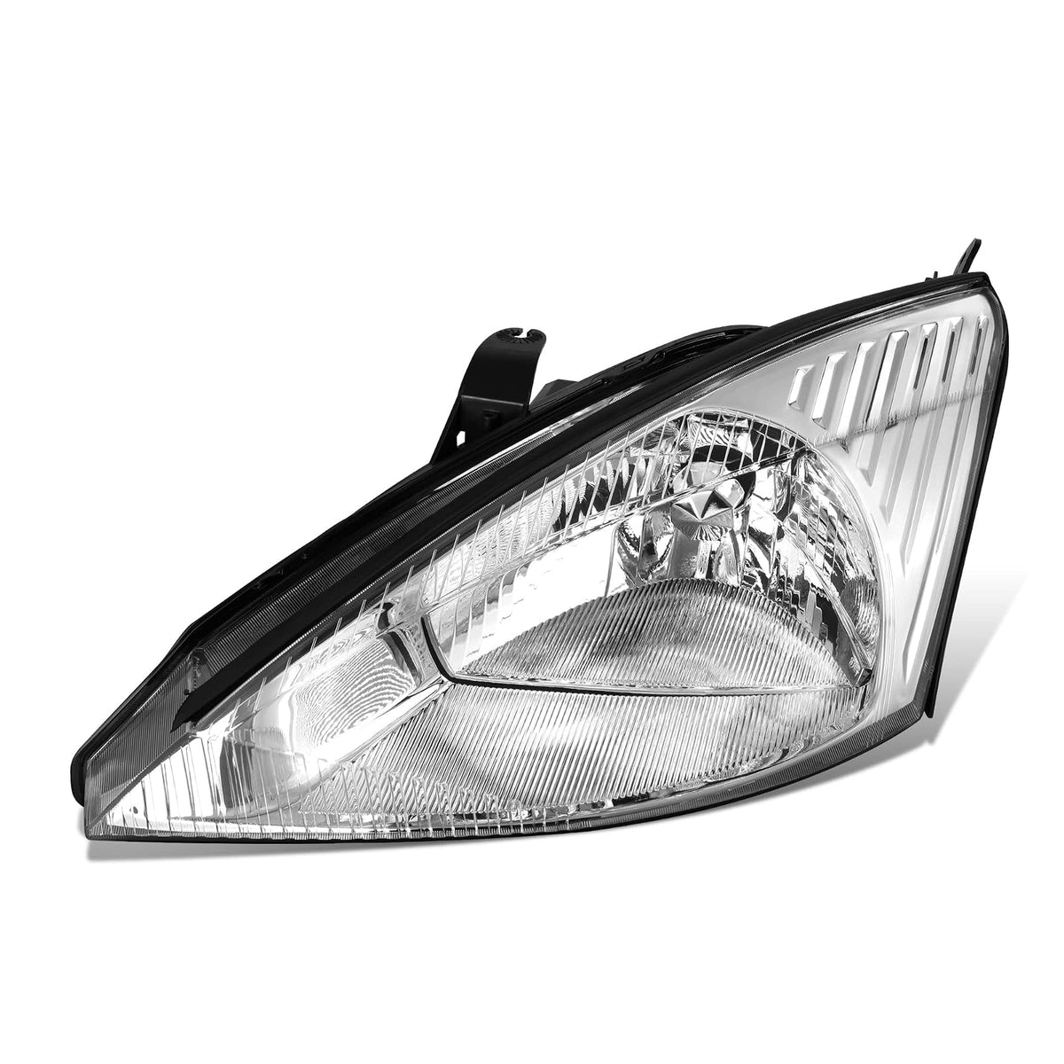 DNA MOTORING OEM-HL-0167-L Faro Delantero Izquierdo para Ford Focus 2000-2002, Carcasa Cromada Lente Transparente