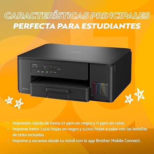 Brother Multifuncional InkBenefit Tank DCP-T430W, Tinta Continua, Wi-Fi | Tecnología InkBenefit Tank, Impresión Wi-Fi 5GHz, Tinta Recargable, Impresión 7,500 Págs. en Negro y 5,000 Págs. en Color