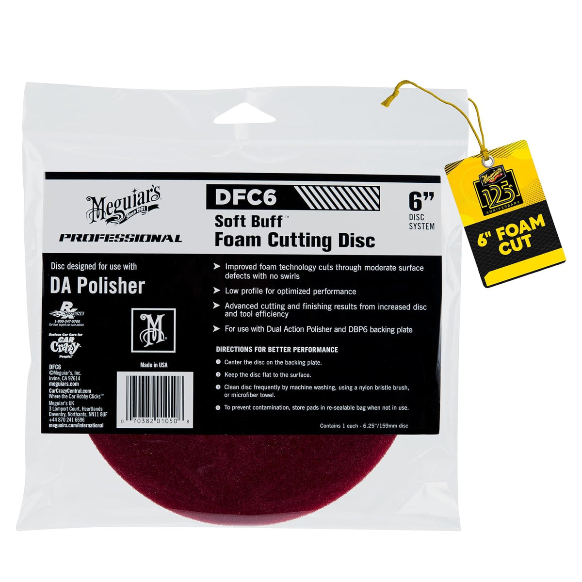 Meguiar's Soft Buff Disco de Espuma para Pulidora DA - Disco de corte - 6