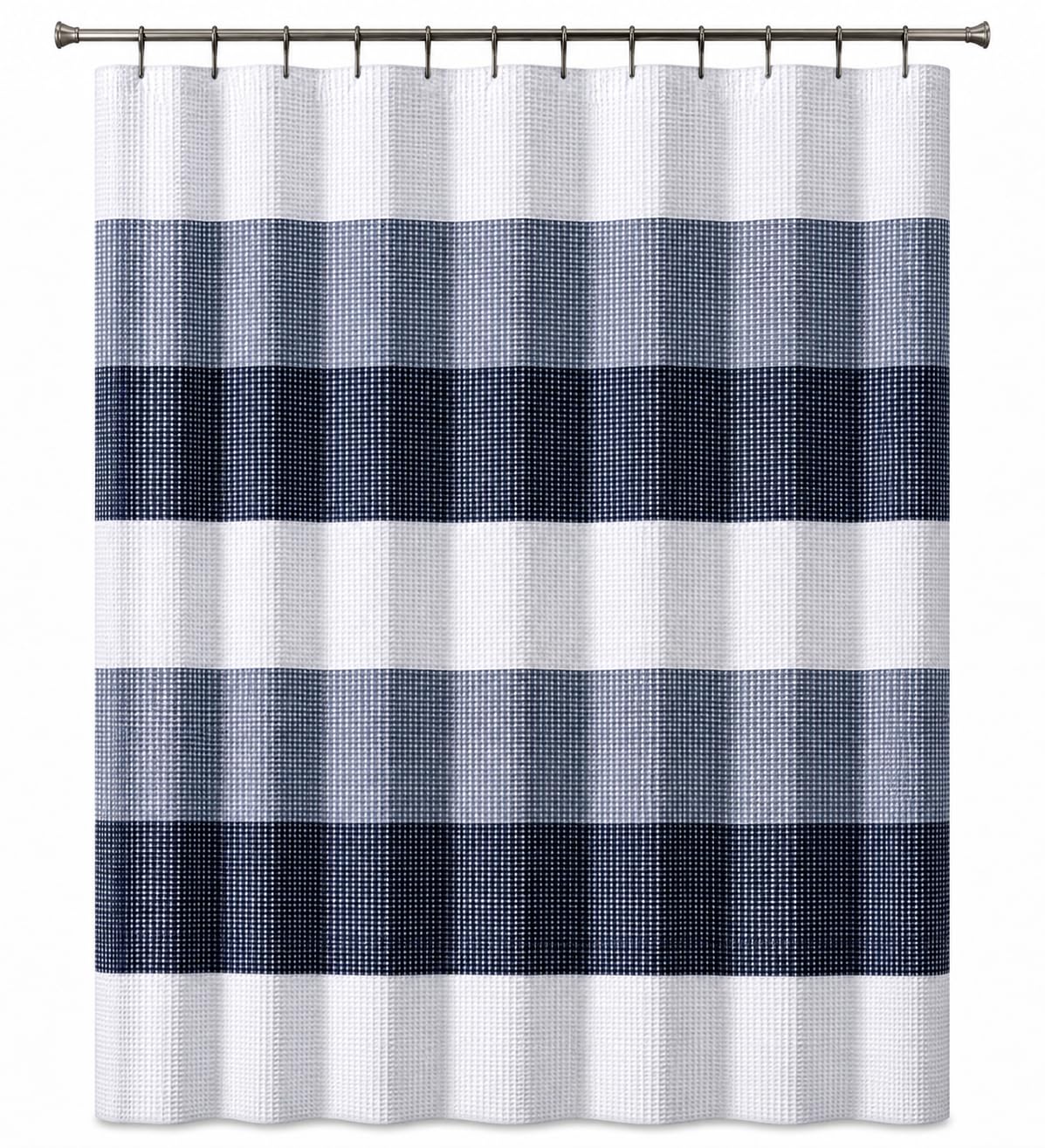 Dainty Home OMBRE WAFFLE SHOWER CURTAIN 70x72 Navy