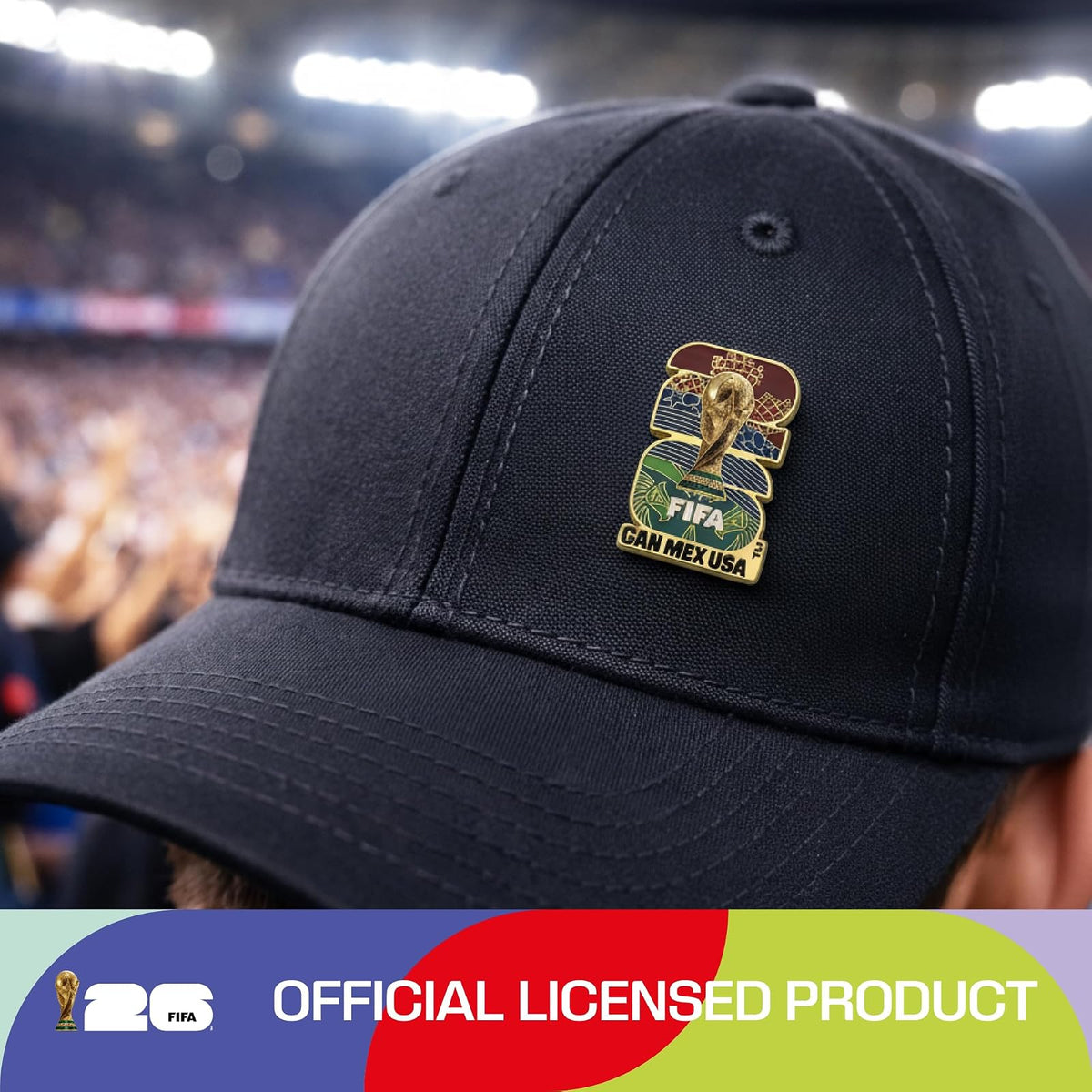 Wagon International Pin de Emblema de países anfitriones 2D con Licencia Oficial de la Copa Mundial DE LA FIFA 2026ᵀᴹ