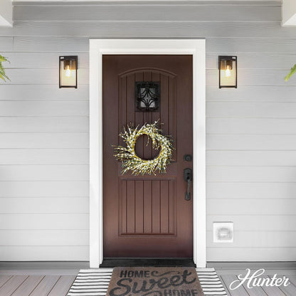 Hunter Fan, Colgante de pared Astwood Negro Mate para Exterior 1 Luz 12 pulgadas