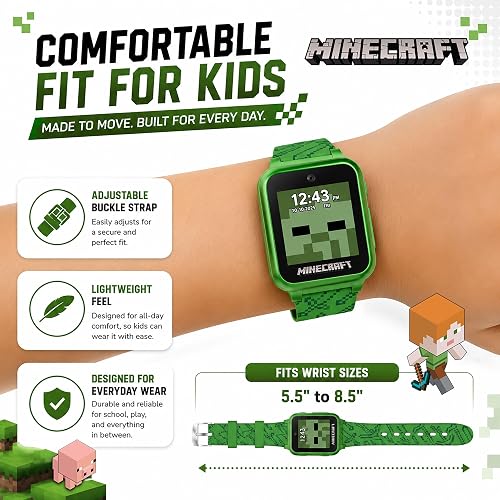 Minecraft Reloj inteligente interactivo con pantalla táctil (Modelo: MIN4045AZ)