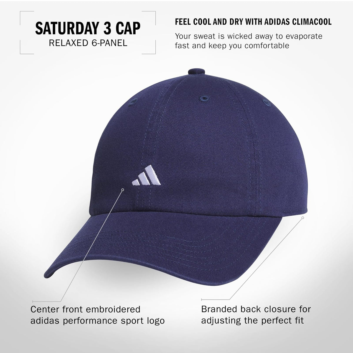 adidas Gorra de béisbol de Ajuste Ajustable y Relajado del sábado 3.0 Gorra de béisbol Mujer