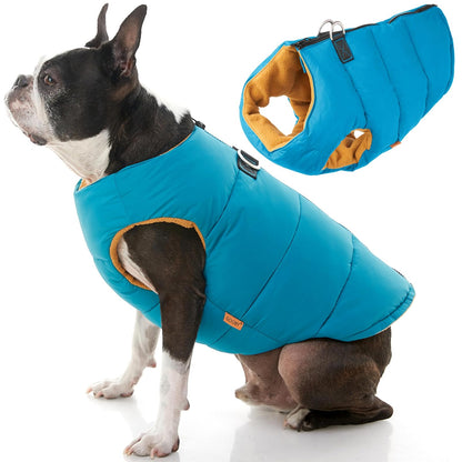 Gooby Chaleco Acolchado con Cierre para Perro - Small chest (~15.5") - Turquesa sólido