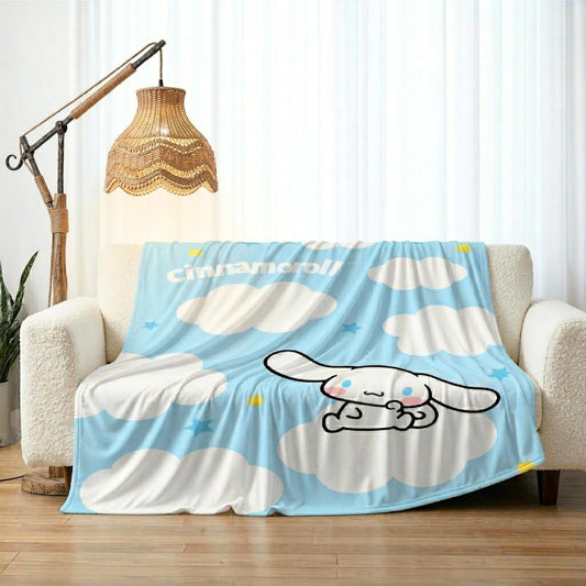 Franco Collectibles Cinnamoroll Bedding - Manta súper Suave y acogedora, 62 x 90 Pulgadas, (Producto con Licencia Oficial)