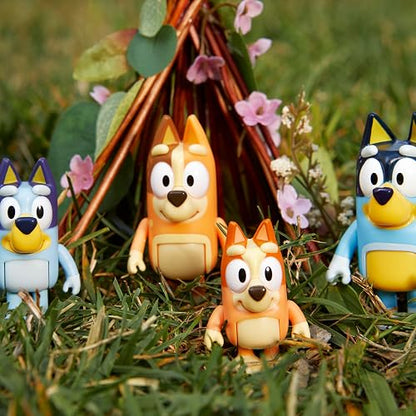 Bluey and Friends - Paquete de 4 Cifras posables de 2.5 a 3 Pulgadas