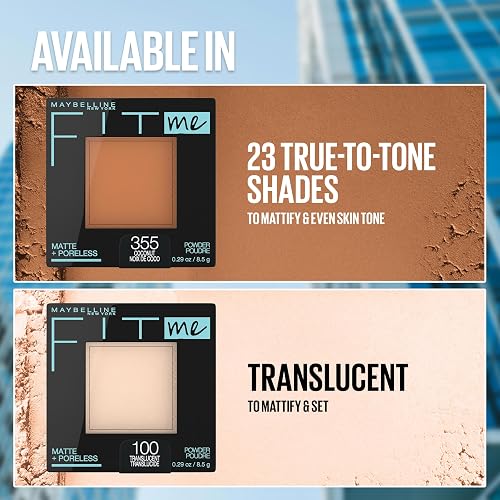 MAYBELLINE - Maquillaje en polvo New York Fit Me Matte + Poreless, dorado, 0.29 oz.