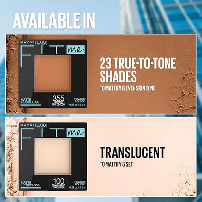 MAYBELLINE - Maquillaje en polvo New York Fit Me Matte + Poreless, dorado, 0.29 oz.