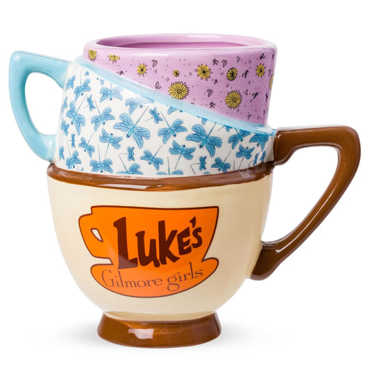 Silver Buffalo Gilmore Girls Destinations - Taza esculpida 3D de cerámica apilada