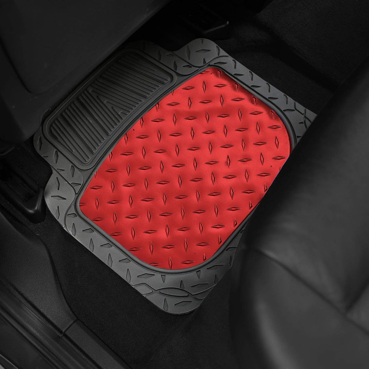 FH Group F11315RED - Alfombrillas de Goma para Todo Tipo de Clima, para Automóviles, Camiones y SUV, Ajuste Universal para Adaptarse al diseño