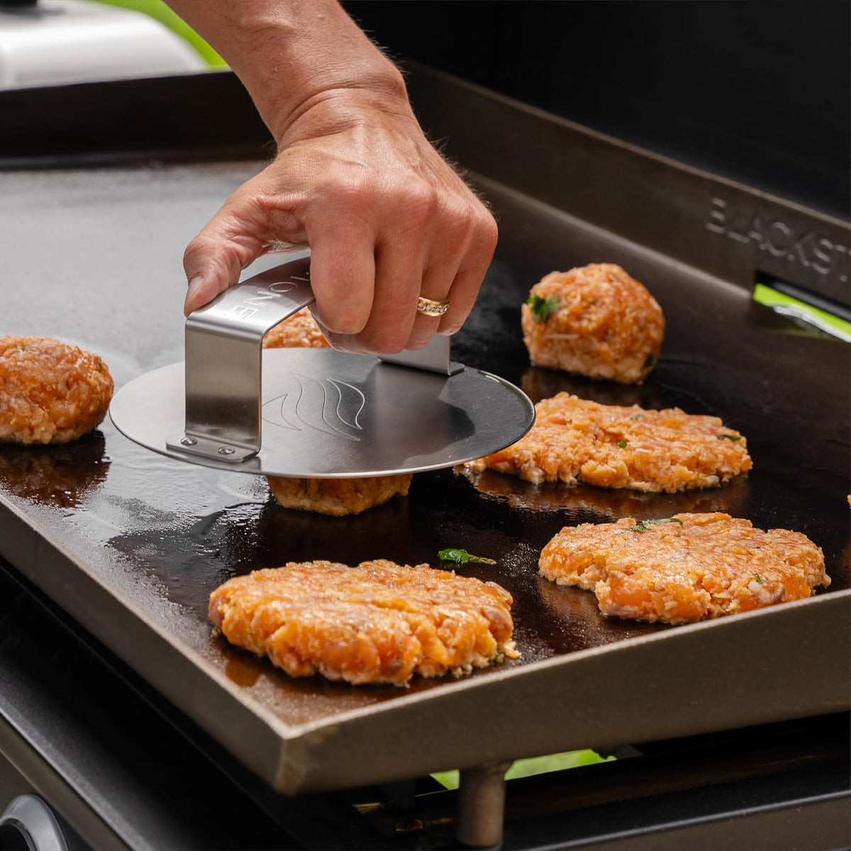 ® Smash & Sear Press - Hamburguesas de acero inoxidable | ® - Herramienta para parrilla y parrilla, hamburguesas y hamburguesas, prensa para sándwiches y panini