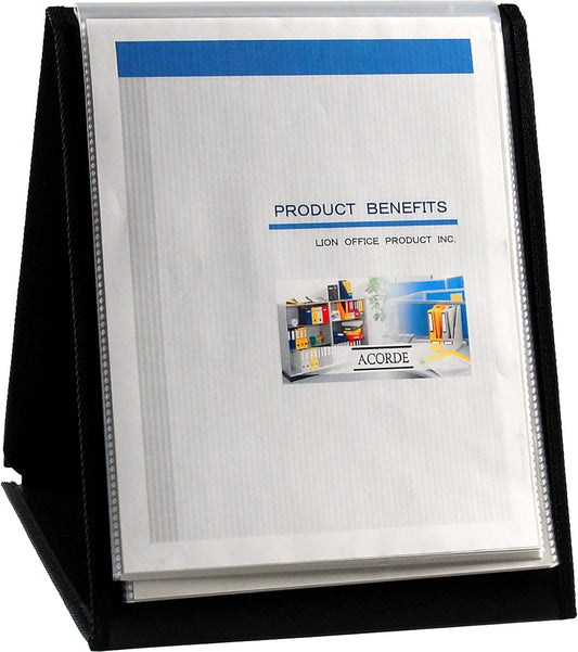 Lion Flip-N-Tell Display Book-N-Easel, Letter, 20-Pocket, Vertical, 1 Easel Display Book (39009-V)