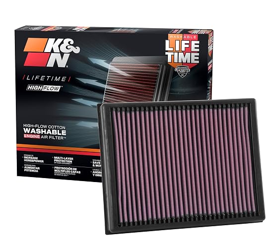 K&N 33-3086 Filtro de Aire de Motor Lavable para Ford Ranger/Everest y Volkswagen Amarok 2015-2024