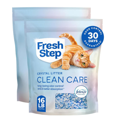 Fresh Step Crystals, Arena para Gatos Premium, perfumada, 16 Libras (2 Paquetes de Bolsas de 8 Libras)