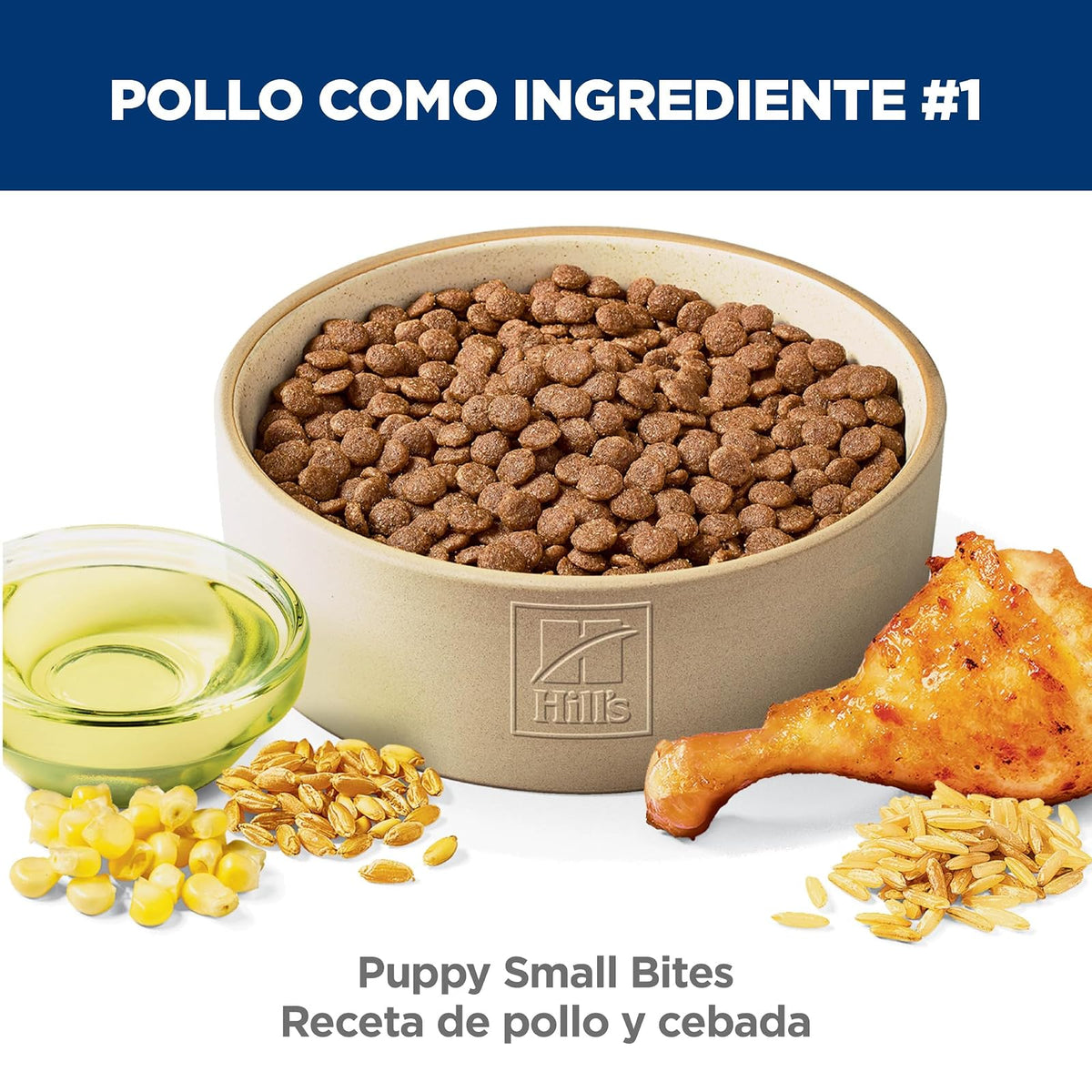 Hill's Science Diet Small Bites Croquetas para Cachorro Sabor Pollo 2Kg | Croquetas Hill's para perro, pollo real, razas pequeñas, crecimiento sano, desarrollo cerebral con DHA, soporte inmunológico