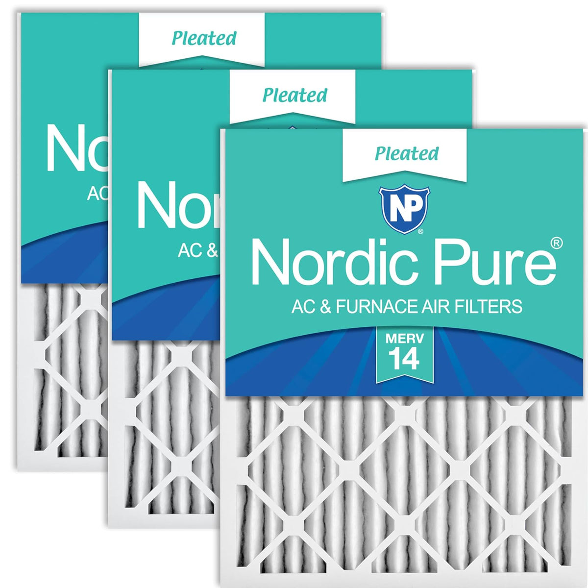 Nordic Pure 20 x 25 x 2 (19 1/2 x 24 1/2 x 1 3/4) plisado MERV 14 filtros de aire paquete de 3 - MERV 14 - 3 Count (Pack of 1)