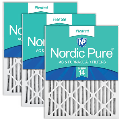 Nordic Pure 20 x 25 x 2 (19 1/2 x 24 1/2 x 1 3/4) plisado MERV 14 filtros de aire paquete de 3 - MERV 14 - 3 Count (Pack of 1)