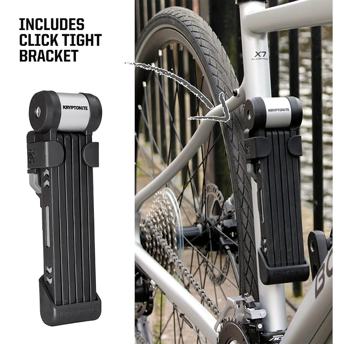 Kryptonite Kryptolok 610 S - Candado plegable para bicicleta, compacto, ligero, de alta seguridad, antirrobo, plegable, con 2 llaves y soporte para eléctricas, scooter, de montaña, 100 cm