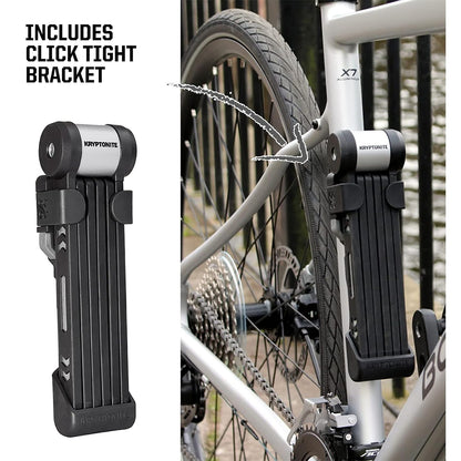 Kryptonite Kryptolok 610 S - Candado plegable para bicicleta, compacto, ligero, de alta seguridad, antirrobo, plegable, con 2 llaves y soporte para eléctricas, scooter, de montaña, 100 cm