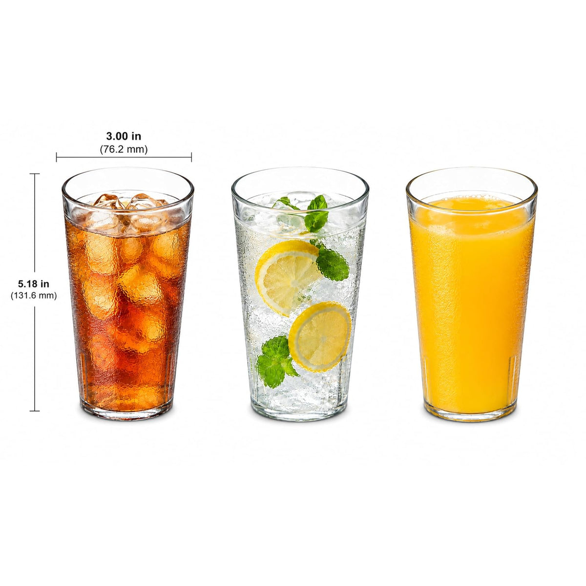 Carlisle - Vaso apilable SAN, 354.8 ml (estuche de 24), Transparente, 355 ml