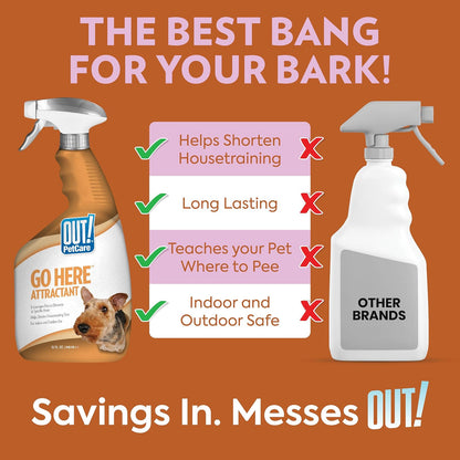 OUT! Pet Care Go Here Attractant Spray Bottle for Pets, 32-Ounce