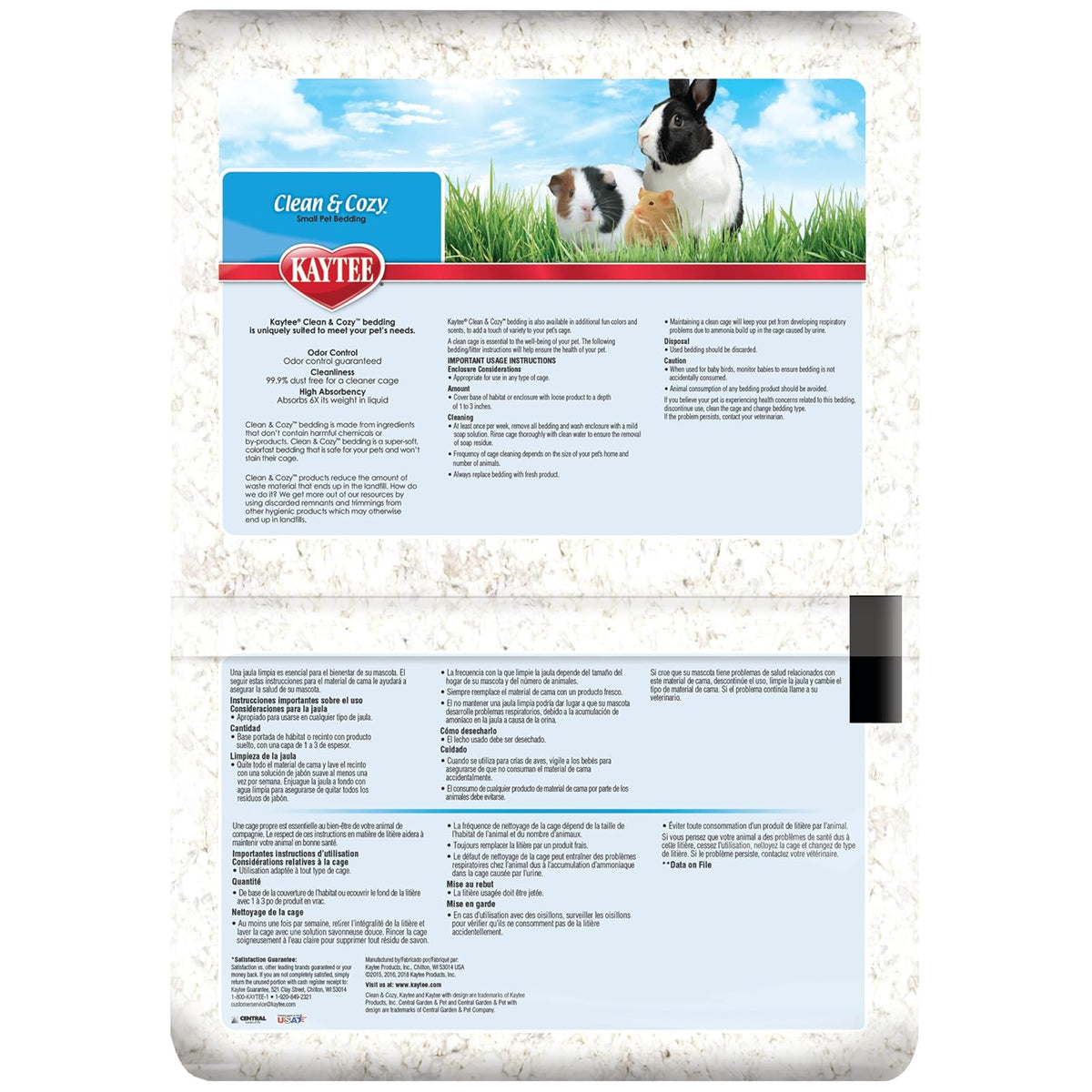 Kaytee Clean & Cozy White Small Animal Bedding SIOC 2/50 Liters