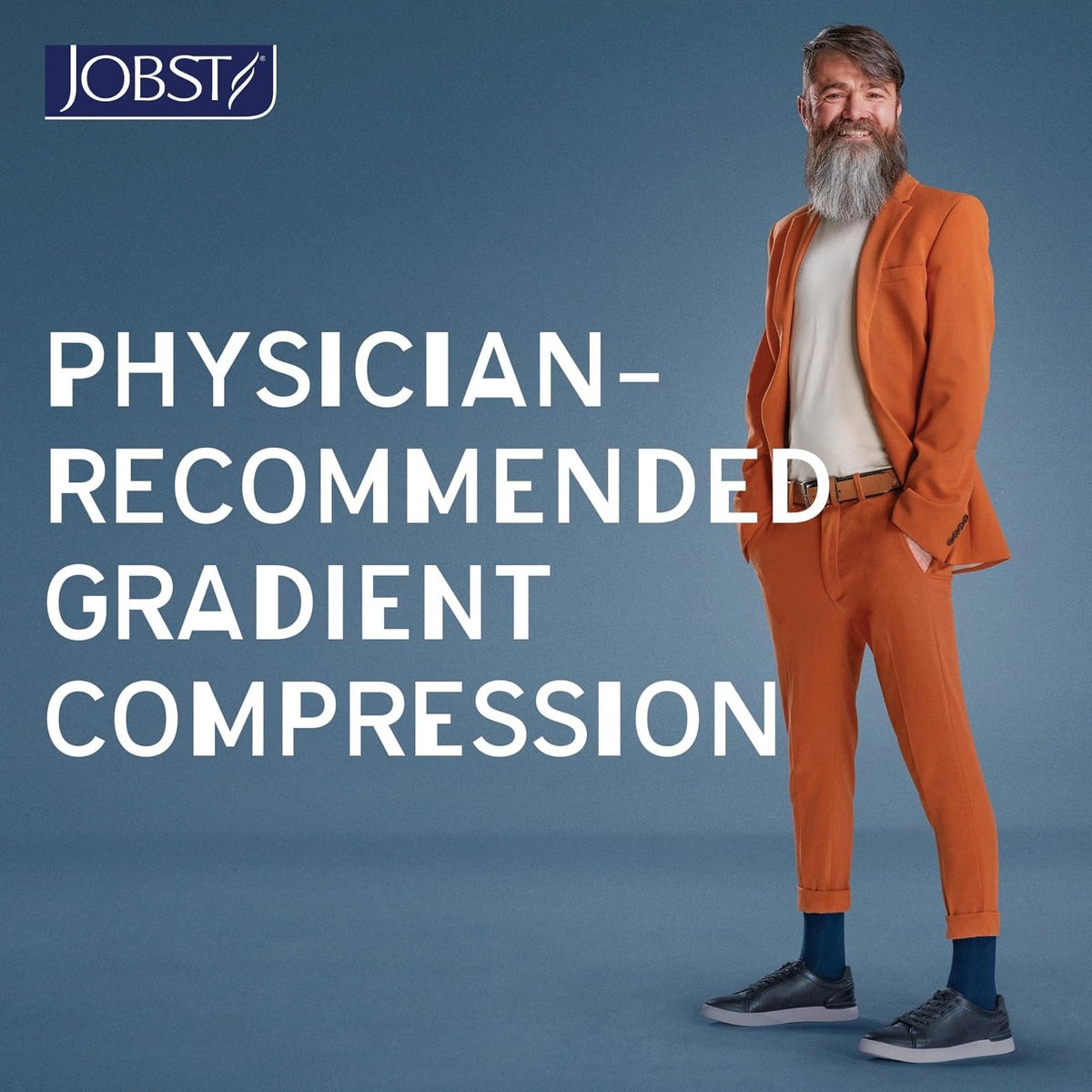JOBST Formen Calcetines de compresión, Baja 15-20mmHg, Rodilla, Talla L | Punta cerrada, Color Negro, Compresión de Grado Médico
