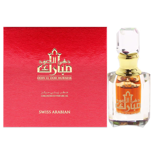 SWISS ARABIAN Dehn El Oud Mubarak - Productos de Lujo de Dubái - Perfume Personal de Larga Duración y Adictiva Fragancia - Aroma de Autor Seductor y de Alta Calidad - El Lujoso Aroma de Arabia – 6 ml