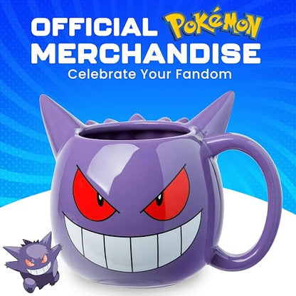 Silver Buffalo Pokemon - Taza esculpida 3D de cerámica con gengar, 20 onzas