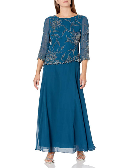 J Kara Petite Vestido con abalorio asimétricas y Cuello Redondo Vestido para Mujer
