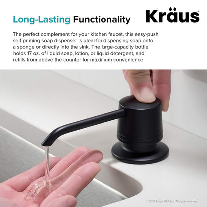 Kraus Dispensador de jabón y loción de Cocina en Negro Mate, KSD-31MB