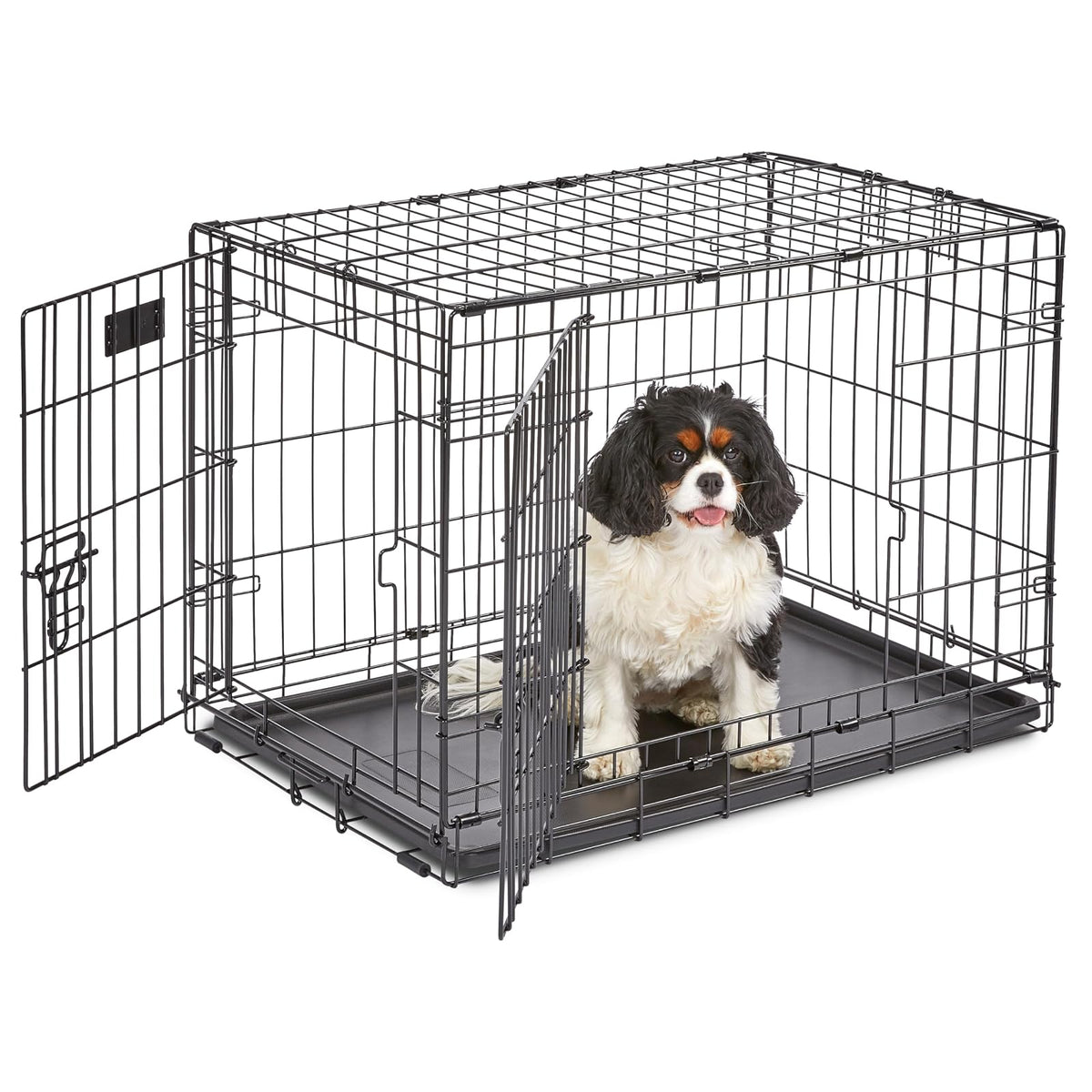 MidWest Homes for Pets Jaula iCrate Plegable para Perro con Panel Divisor - 30-Inch w - Divider - Puerta doble