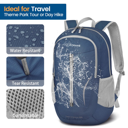 ZOMAKE Ultra Liviana Mochila Plegable, Resistente al Agua 25L Mochila para Empacar para Mujeres y Hombres al Aire Libre