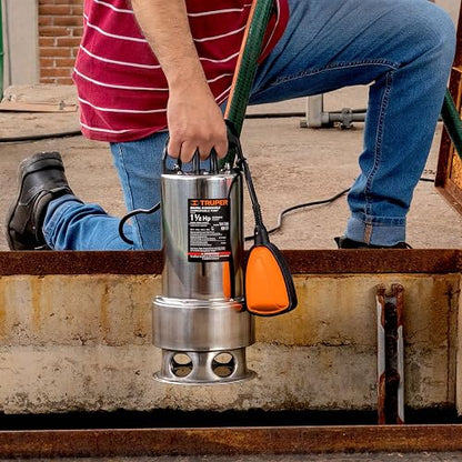 Truper BOS-1-1/2SM, Bomba sumergible metálica para agua sucia 1-1/2 HP
