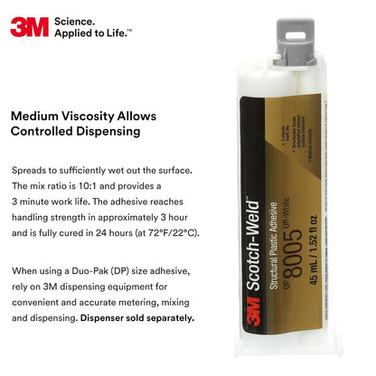 3M Scotch-Weld DP8005 calcomanía de plástico estructural blanco roto 45 ml Duo-Pak