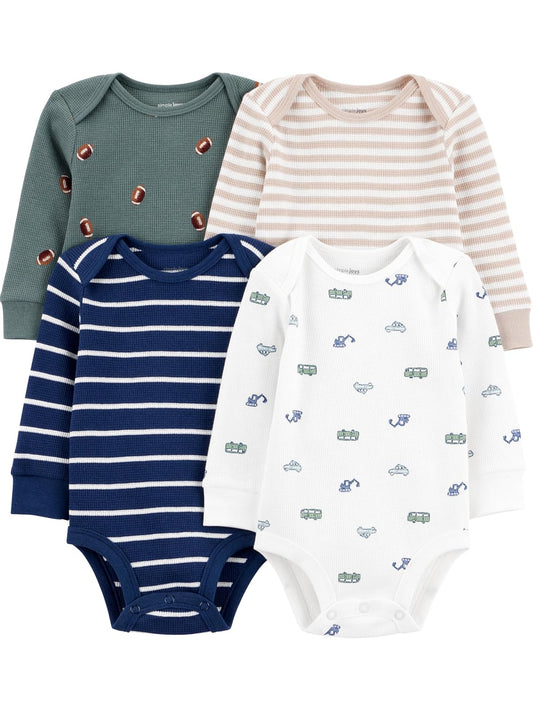 Simple Joys by Carter's 4-pack Long-sleeve Bodysuit Body Bebé-Niños