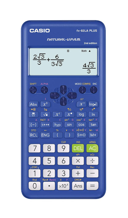 Casio Calculadora Científica fx-82LA Plus, 252 Funciones - Azul