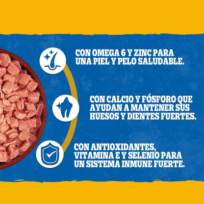 Pedigree - Sobres para Perro Adulto, 24 Sabor Res y 24 Sabor Pollo, Omega 6, Antioxidantes y Vitamina E, Pack de 48 Sobres