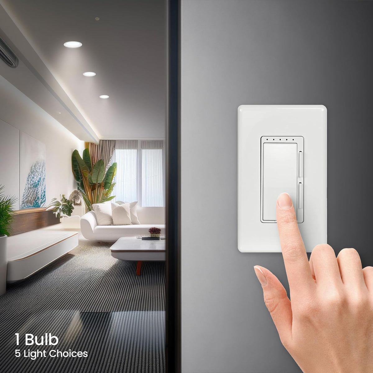 Feit Electric - foco LED BR40, equivalente a 65 W, regulable, seleccionable en color de 6 vías, base media E26, 90 CRI, 850 lúmenes, vida útil de 22 años, BR40DM/6WYCA/2, paquete de 2