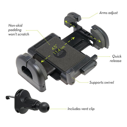 PHV-200-BL Grip-iT Mobile Device Holder -Black