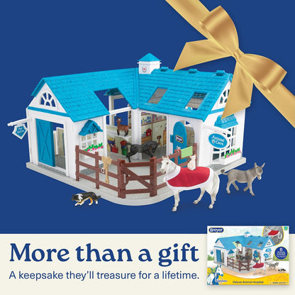 Breyer Stablemates Deluxe Animal Hospital | Juego de 10 Piezas | Escala 1:32 | 11.4 Pulgadas de Largo x 7.7 Pulgadas de Ancho x 9.2 Pulgadas de Alto, Modelo #59214, Azul